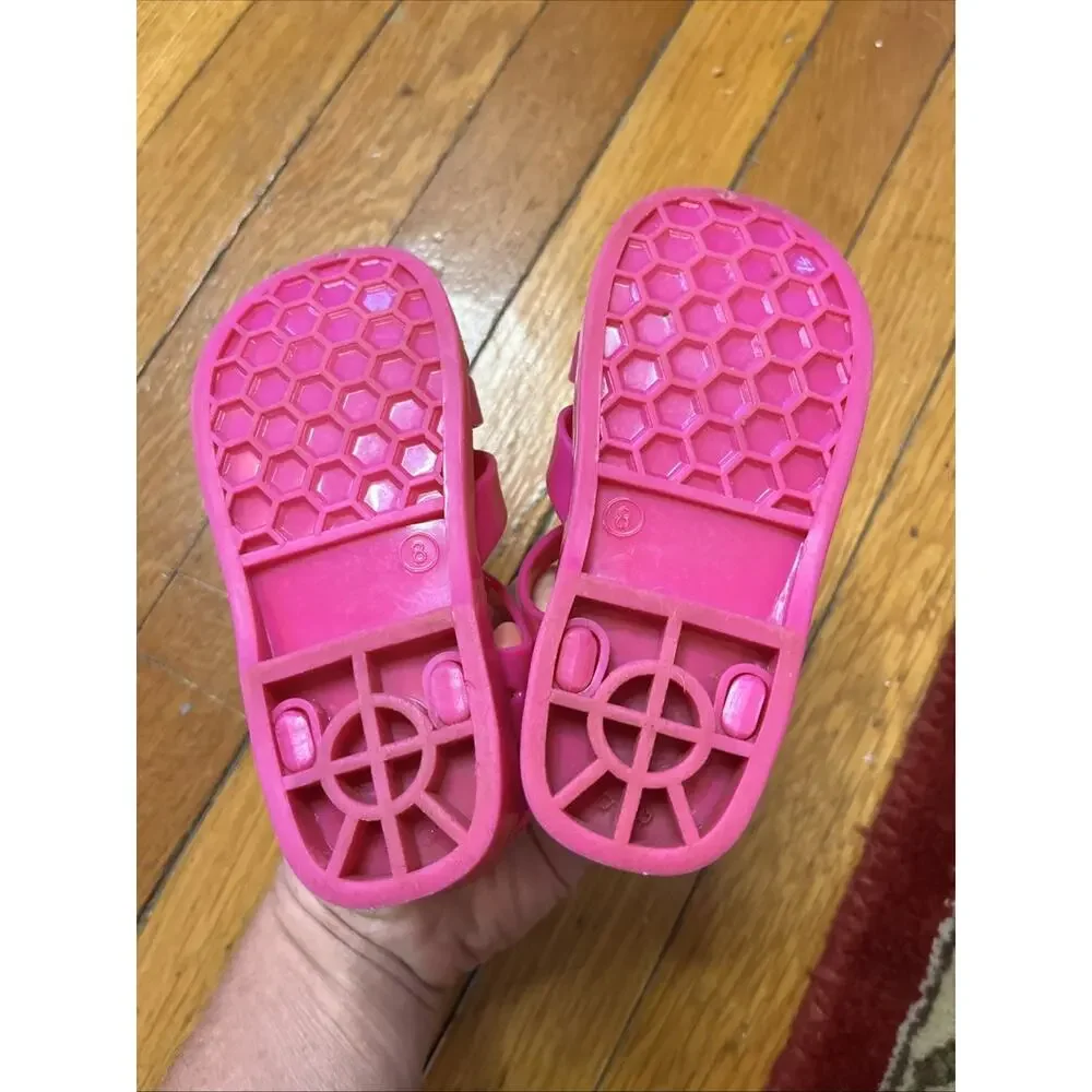 Oshkosh B’Gosh Size 8 Toddler Hot Pink Baby Girl Plastic Jelly Sandal Butterfly